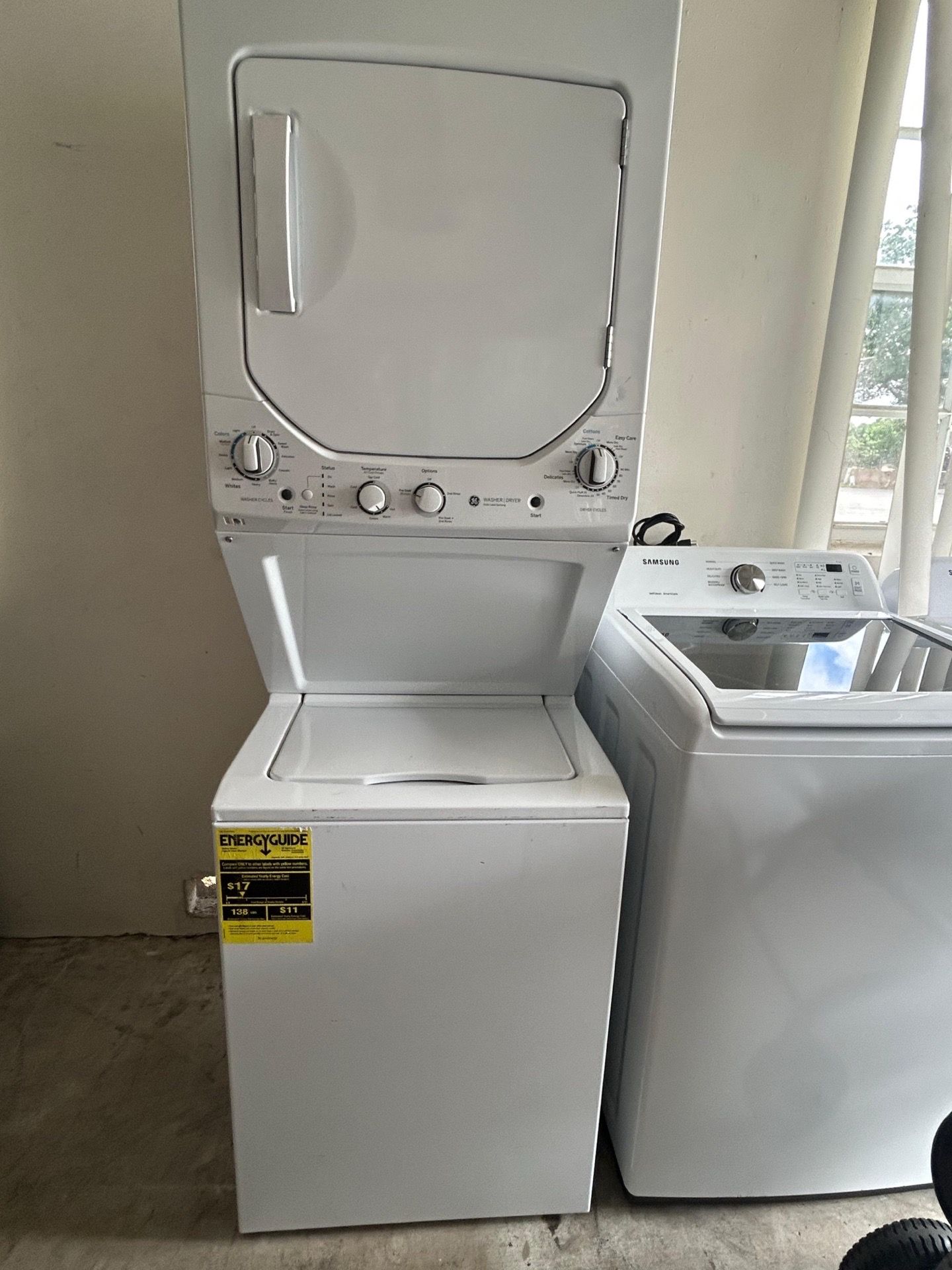 Stackable washer and dryer combo 24” General Electric