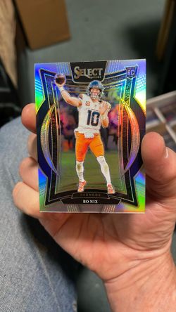 Christmas present Bo Nix Panini Select chrome Prism, number 30 card Denver Broncos