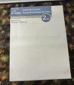 Artist's Loft Stretched Canvas 9x12 in 2-Pack - See Condition