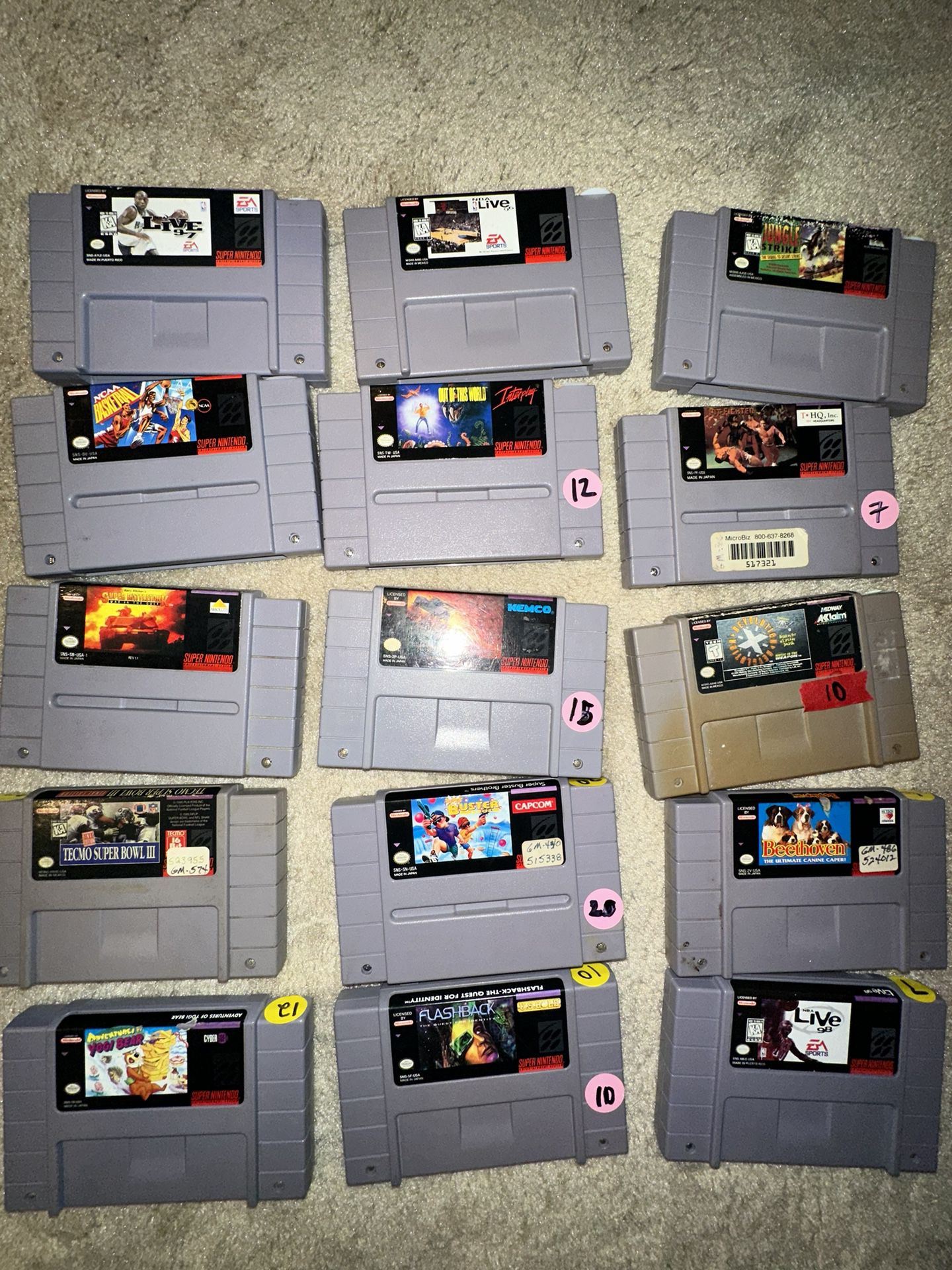 Super Nintendo SNES cartridge games