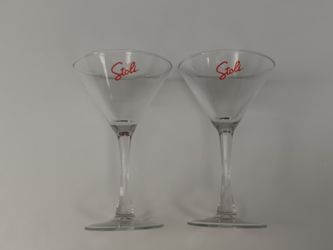 Martini Glasses Stoli Set Of 2 Long Stem