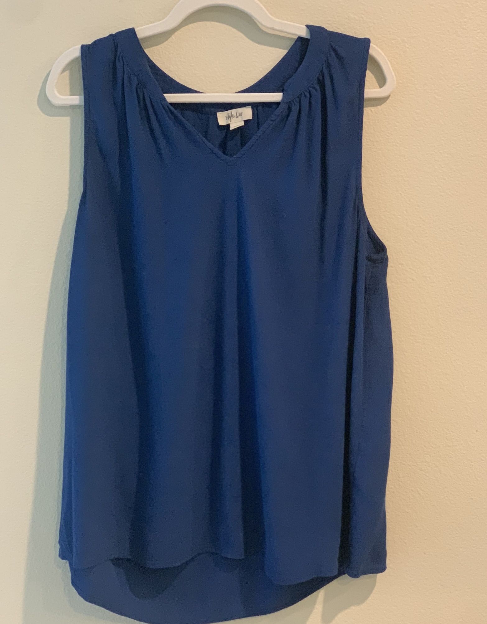 Tank Top Blouse by Style & Co. Size Women’s XL Pretty Blue Good Condition