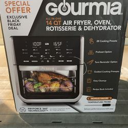 14 QT  AIR FRYER, ROTISSERIE, DEHYDRATOR & OVEN