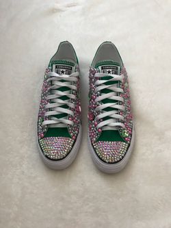 custom bling and pearls converse
