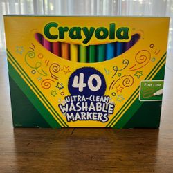 Crayola 40-Count Ultra-Clean Washable Markers - Fine Line (New)