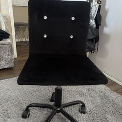 Black suede office chair or bar stool
