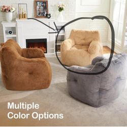 Furry bean bag chairs with arms