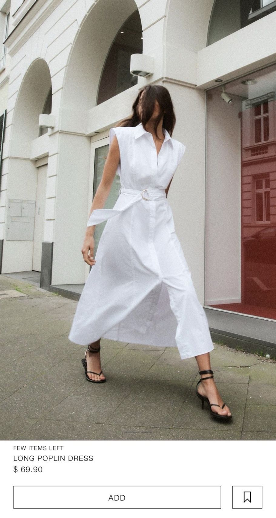 Zara Long Poplin Dress (XS | WHITE) - NEW, UNWORN