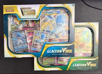 Pokemon Leafeon Vstar & Glaceon V Star Special Colleciton Box Set Bundle