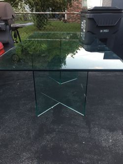 Solid glass dining room table