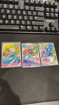 Generation 7 starters illustration set