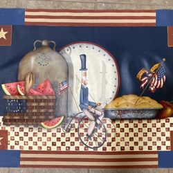Rare Large Wall Art Painting on Heavy Canvas As American As Apple Pie 24x35”