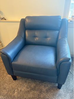 Navy Blue Leather Chair