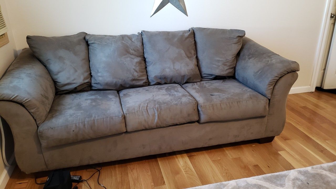 FREE. This couch was used by older kiddos in play room. Not broken but could use a wipe down. Dog free/smoke free. You haul