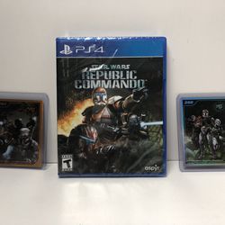 STAR WARS REPUBLIC COMMANDO LIMITED RUN GAMES #397 PS4 And CARDS #268 And Rare #267 Gold card 