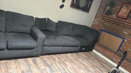 Blue sectional couches