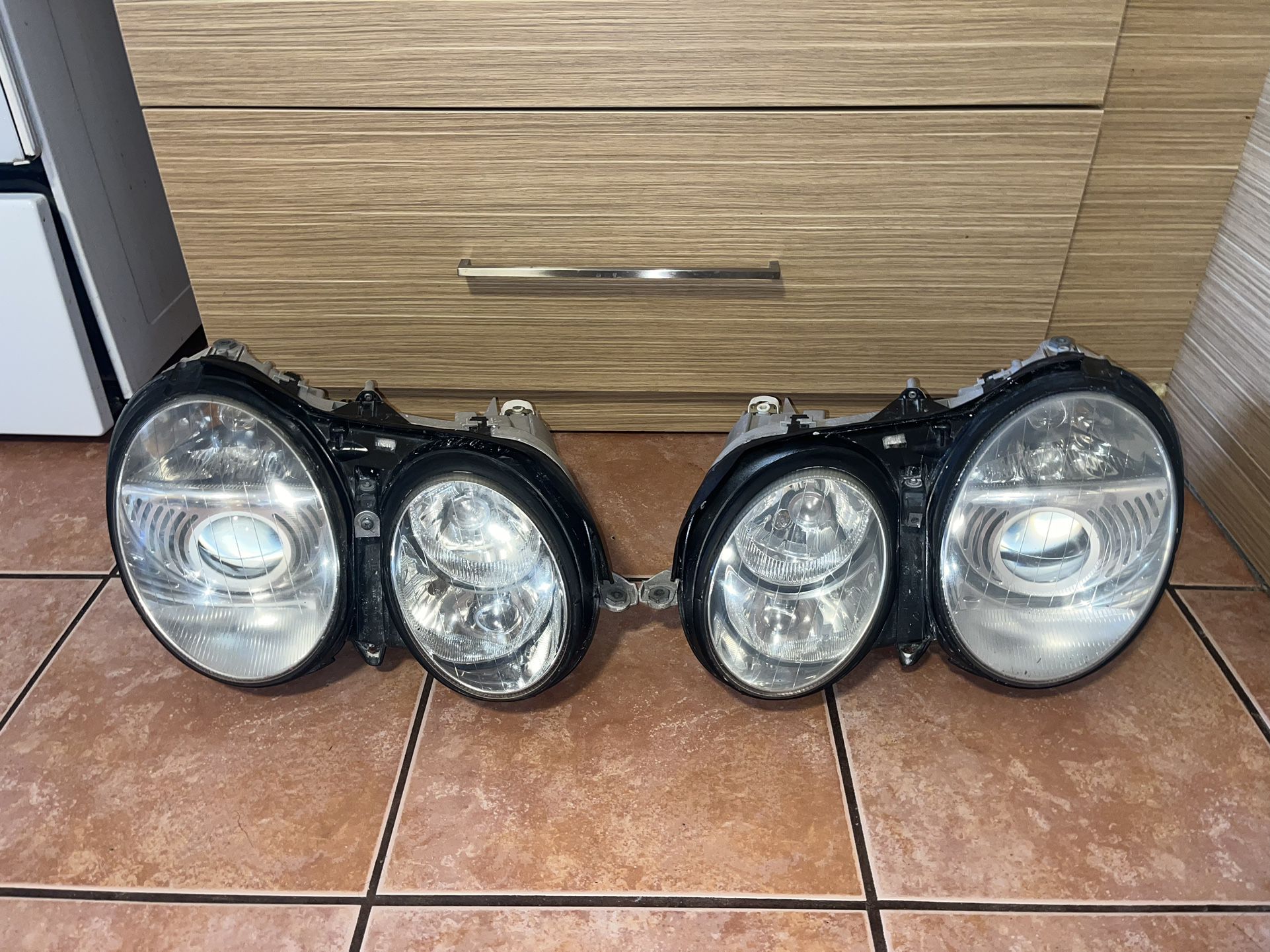 Pair 03-06 Mercedes W215 CL500 CL55 AMG Headlight Lamp Assembly Xenon OEM