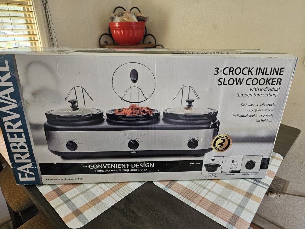 Farberware 3 Crock Inline Slow Cooker