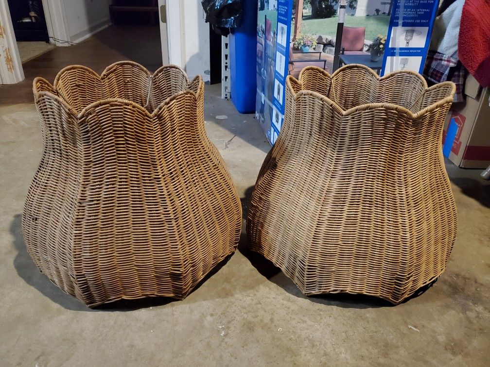 Vintage Rattan Lamp Shades