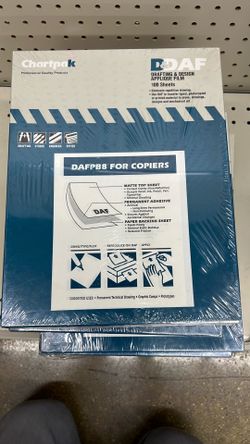 Chartpak adhesive matte film for copy machine - 100 sheets /pk