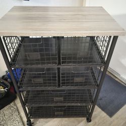 Solid 6 Drawer Rolling Storage
