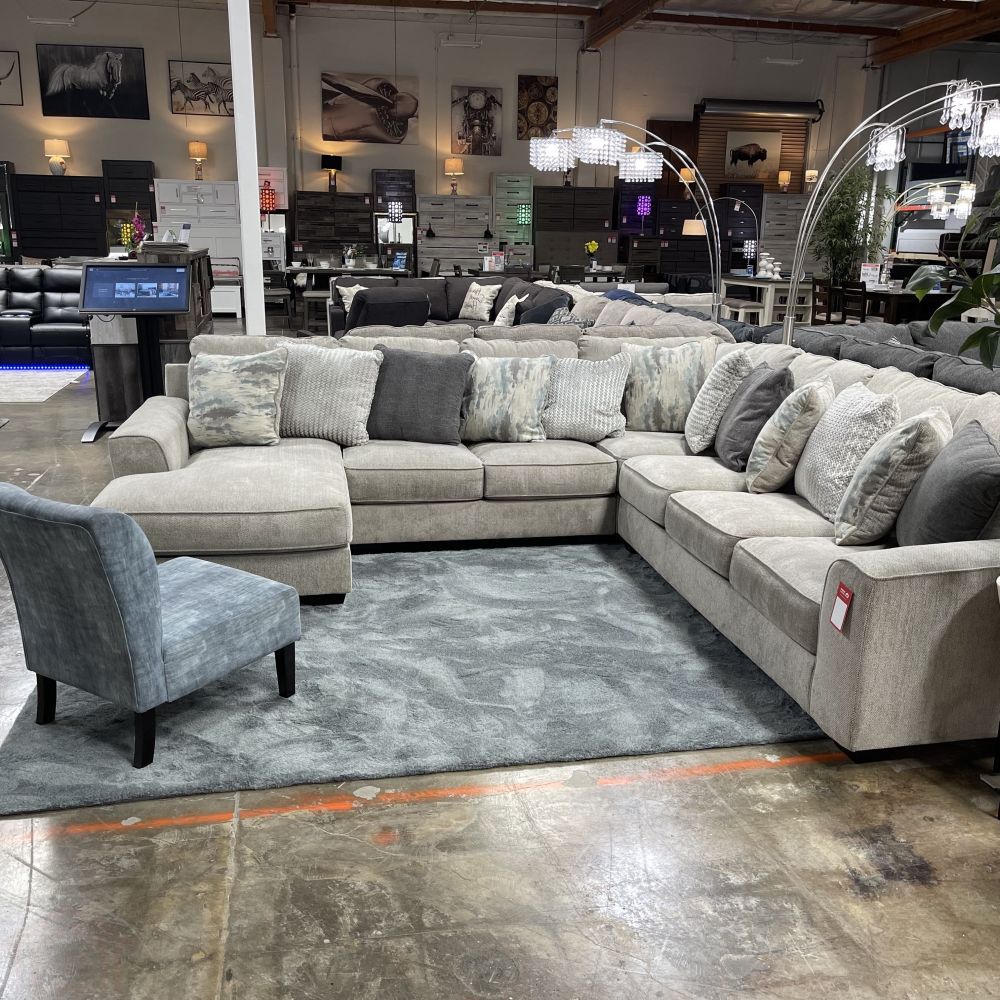 NEW SECTIONAL SOFA PEWTER COLOR || SKU#ASH39504LAFTC