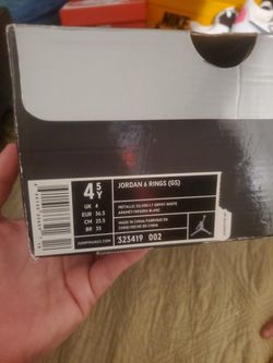 Jordan 6 Rings Size 4.5 