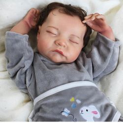 New in box Realistic Reborn Baby Dolls - Lifelike Newborn Silicone Real Baby Doll 18 inch Sleeping Soft Body Gift Set Kids Girls Boy Toys for 3+ Years