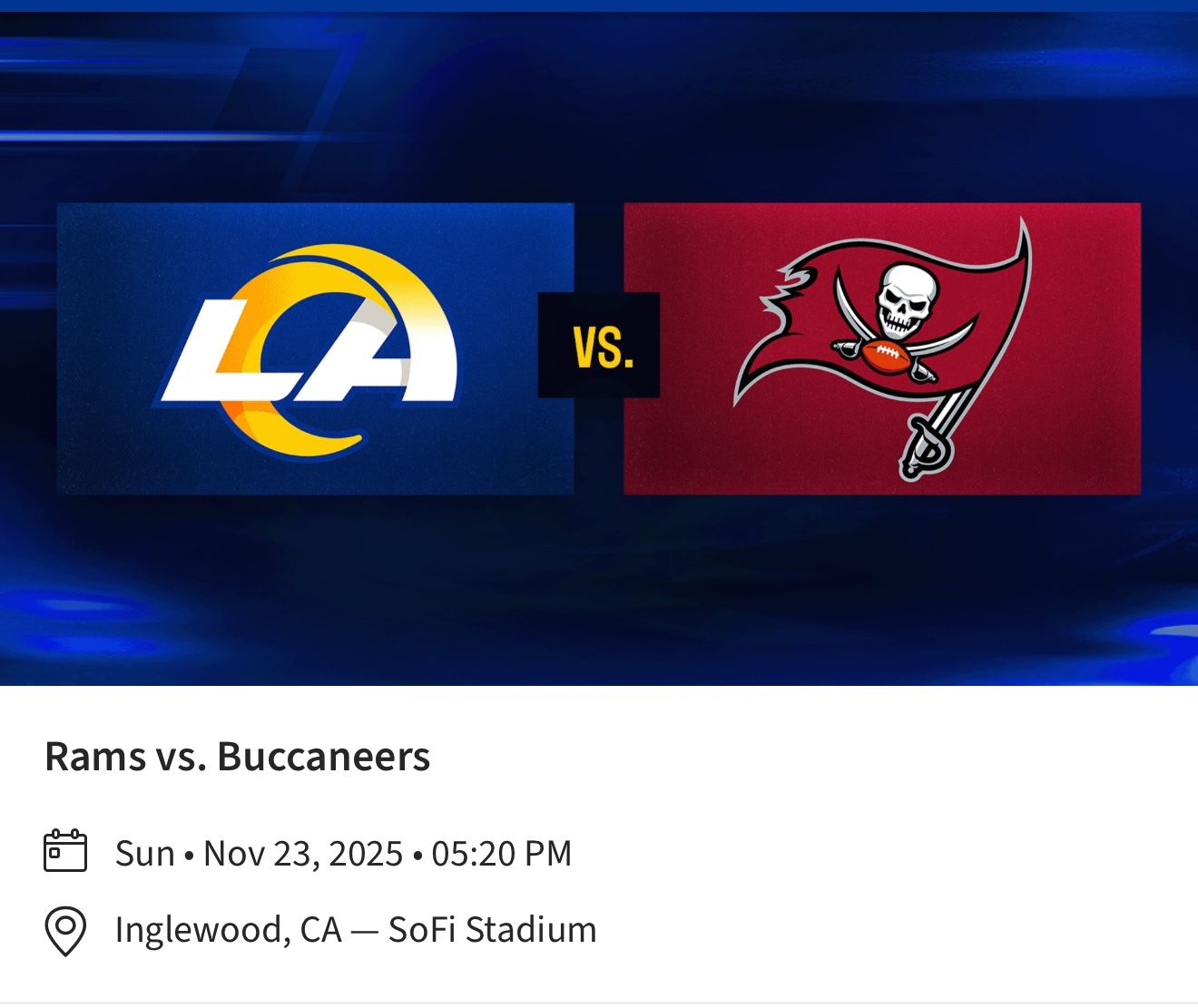 La Rams Vs Tampa Bay Buccaneers 