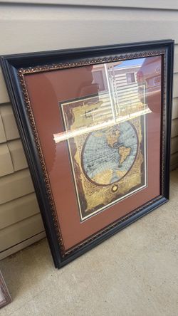 Framed world map