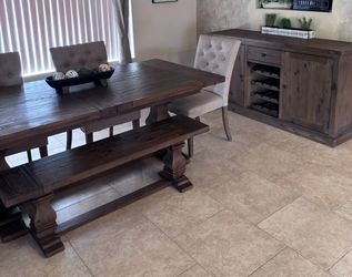 Living, Spaces dining table and buffet