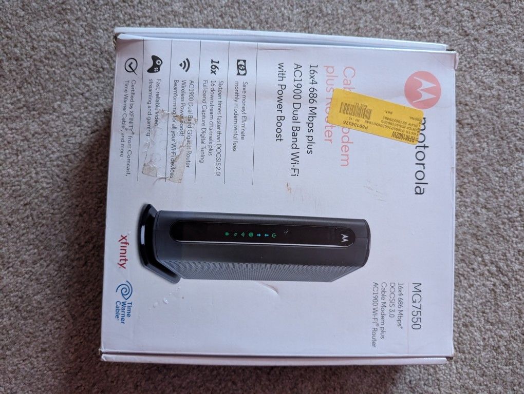 MG7550 Motorola wireless modem and router