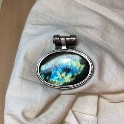 Large Vintage Labradorite Pendant 2 1/4”