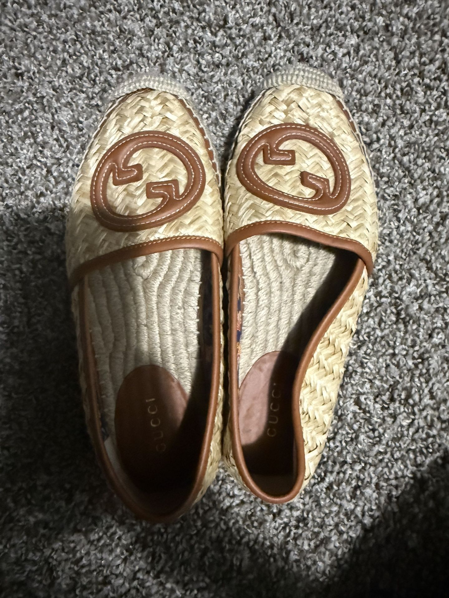 Gucci Gucci Raffia Leather Trim Embellishment Espadrilles Size 36.5 / 6.5