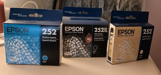Epson 252 ink cartridges cyan, black xl, yellow