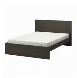 IKEA  Malm Bed frame, dark-brown veneer-full