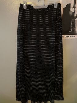 Black And White Polka Dot Maxi Skirt