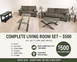 Whole living room set as in picture, Highland In.