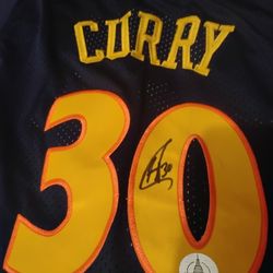 Steph Stephen Curry Signed Autograph Jersey COA Autographed Golden State Warriors 