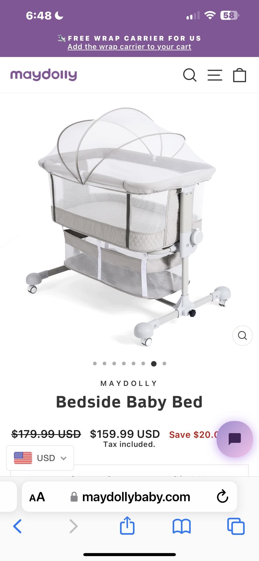 Multifunctional Bedside Crib