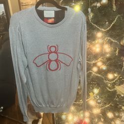 Grey Gucci bee thin sweater