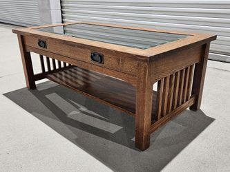 Trend MANOR 1008 Curio TABLE MISSION STYLE SOLID OAK WOOD