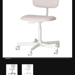 $40 BLECKBERGET IKEA Swivel Office chair, Klovsta white/orange-brown