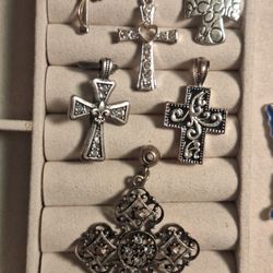 6 Mixed Cross Pendants (+1 Bonus Gift)