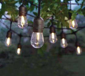 Hampton Bay 12-Light 24 ft. Plug-In Indoor/Outdoor Edison String Light with S14 LED Bulbs