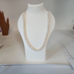 Fresh Water Pearl Necklace With Sterling Silver Magnetic Lock 