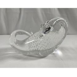 Steuben Art Crystal Dragon Figurine Paperweight Signed