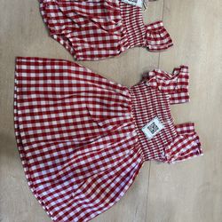 Brand new plaid sibling outfits