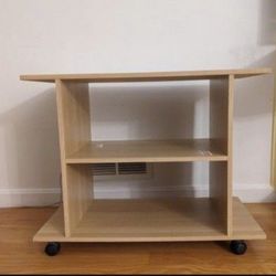 TV Stand 32" X 16" X 25" Side Table Nightstand Rolling Shelves 