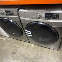 SAMSUNG FRONTLOAD GAS SET STAINLESS STEEL